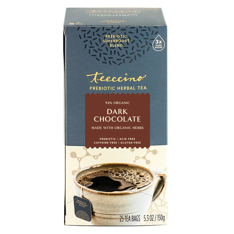 Teeccino Dark Chocolate Prebiotic SuperBoost Herbal Tea Herbal Tea