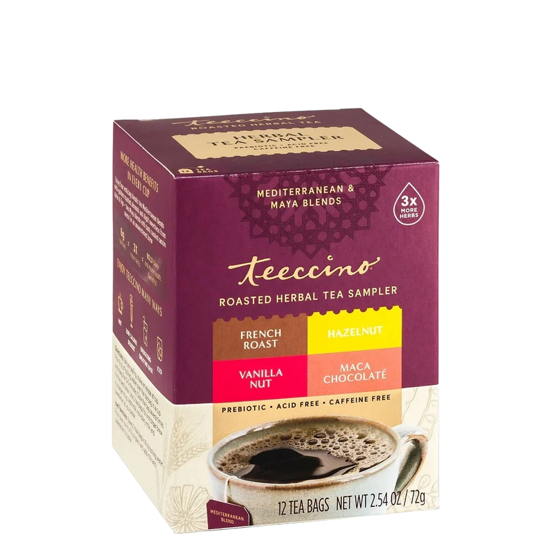 Teeccino Classic Roasted Herbal Tea Sampler Box Samplers Brown Sampler Box