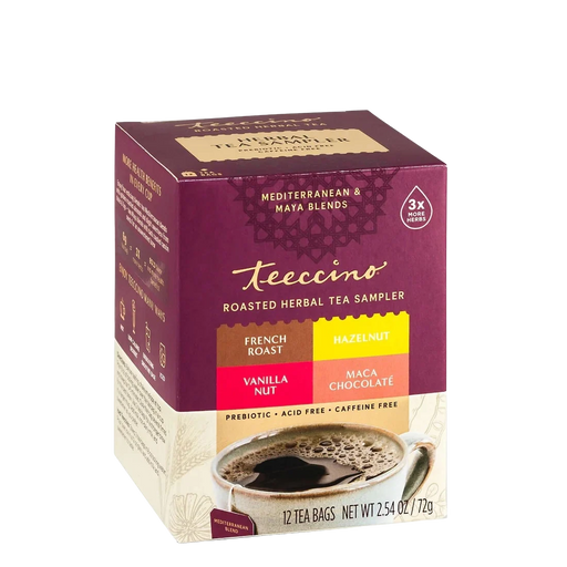 Teeccino Classic Roasted Herbal Tea Sampler Box Samplers Brown Sampler Box