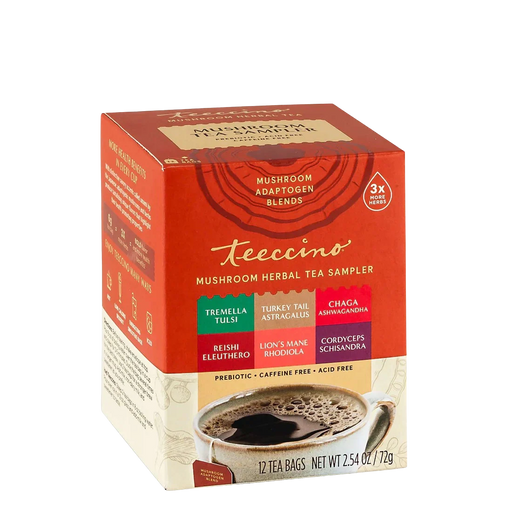 Teeccino Mushroom Adaptogen Herbal Tea Sampler Box Samplers