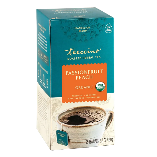 Teeccino Dandelion Passionfruit Peach Roasted Herbal Tea Herbal Tea