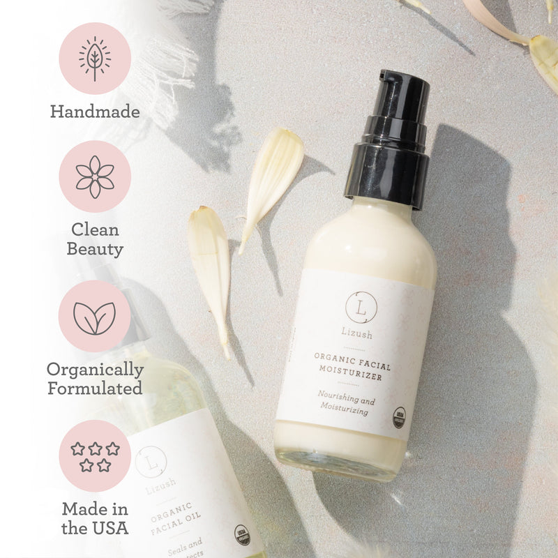 Lizush ORGANIC FACIAL MOISTURIZER Nourishing and Moisturizing
