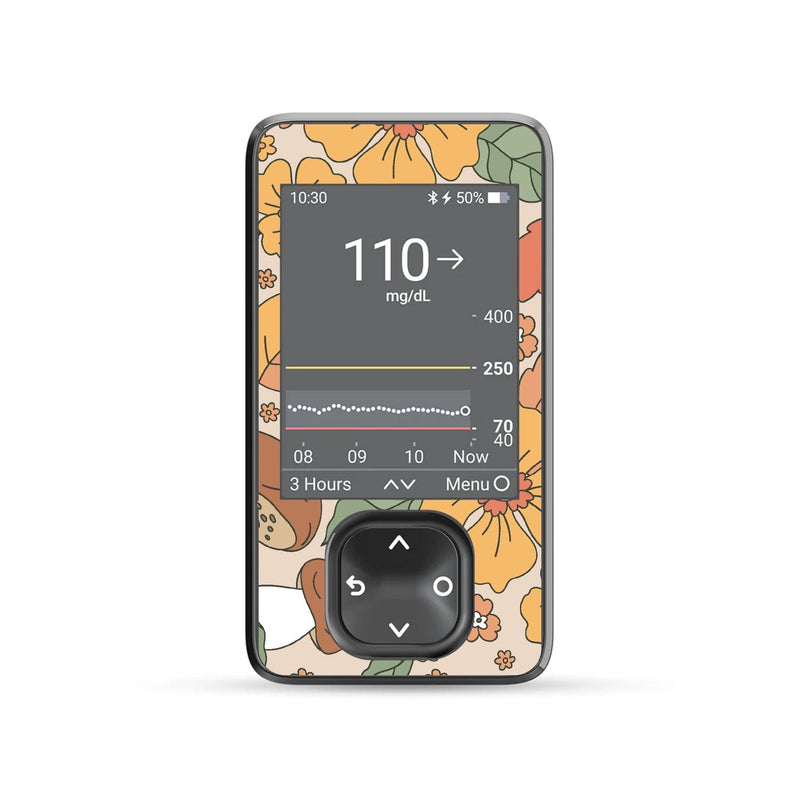 Peelz Thanksgiving Floral DEXCOM G7 and Stelo and G6 Touchscreen Receiver Sticker Peelz/Stickers