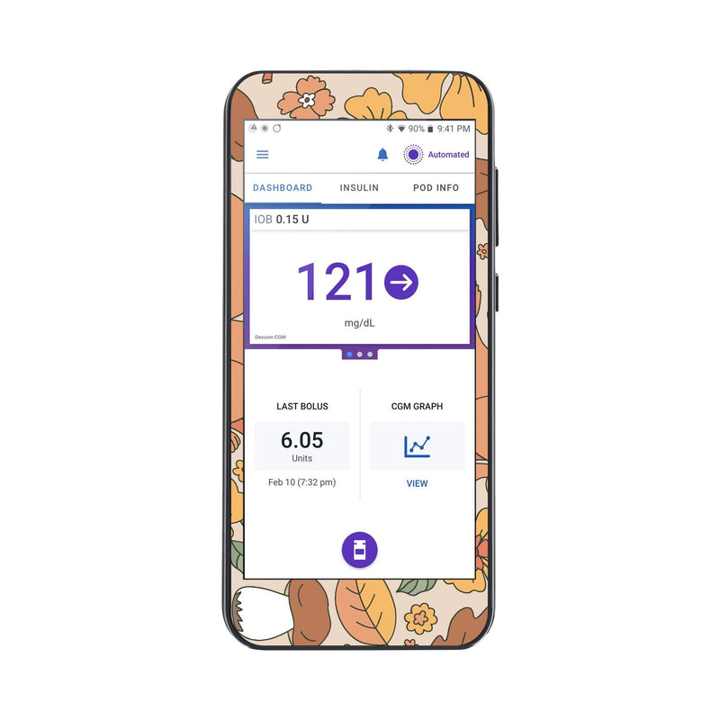 Peelz Thanksgiving Floral Sticker for Omnipod® 5 Controller – Pump Peelz Peelz/Stickers