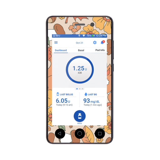 Peelz Thanksgiving Floral Sticker for Omnipod DASH® PDM – Pump Peelz Peelz/Stickers