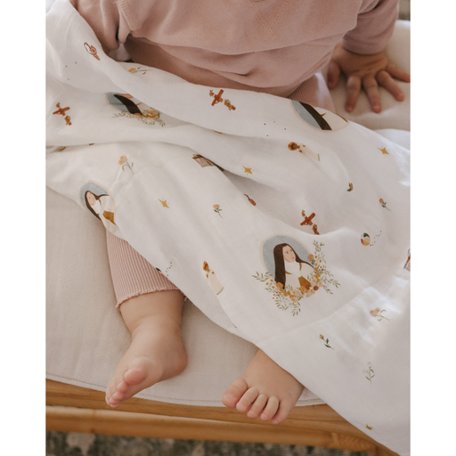 Be A Heart St. Therese of Lisieux Muslin Swaddle Baby Blanket Swaddle