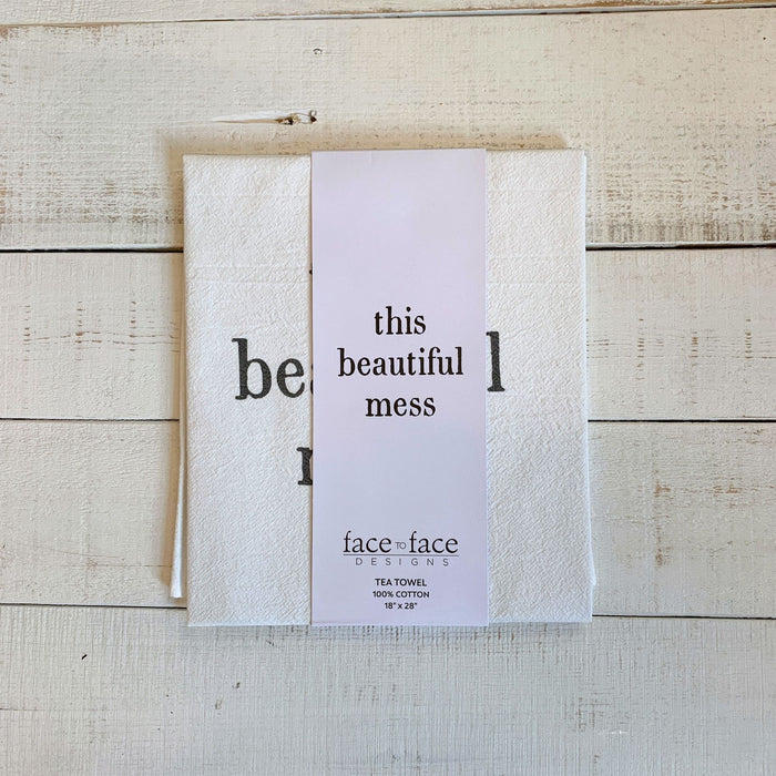 This Beautiful Mess Tea Towel | Cotton Flour Sack Kitchen Towel | 18" x 28"