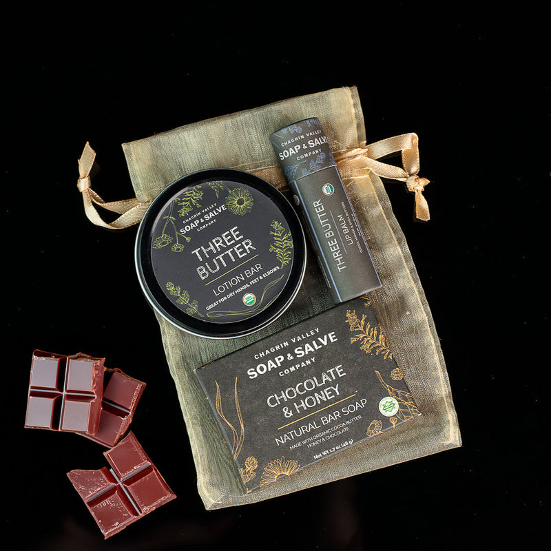 Chagrin Valley Soap & Salve Gift: Soap Sample with Lip Balm & Lotion Bar Gift