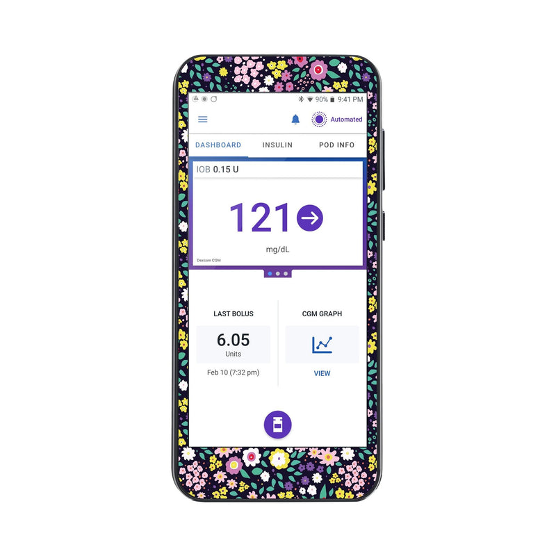 Peelz Tiny Flowers Sticker for Omnipod® 5 Controller – Pump Peelz Peelz/Stickers