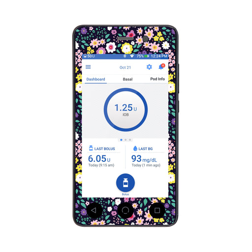 Peelz Tiny Flowers Sticker for Omnipod DASH® PDM – Pump Peelz Peelz/Stickers