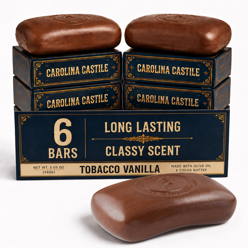 Carolina Castile Soap Castile Bar Soap - Tobacco Vanilla White Smoke 6 Pack
