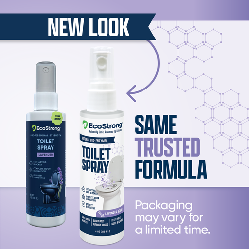 EcoStrong Discrete Toilet Spray Toilet Odor Lavender 2 x 4 oz Sprayer Bottle,16 oz Refill,4 oz Sprayer Bottle and 16 oz Refill