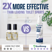 EcoStrong Discrete Toilet Spray Toilet Odor Lavender 2 x 4 oz Sprayer Bottle,16 oz Refill,4 oz Sprayer Bottle and 16 oz Refill