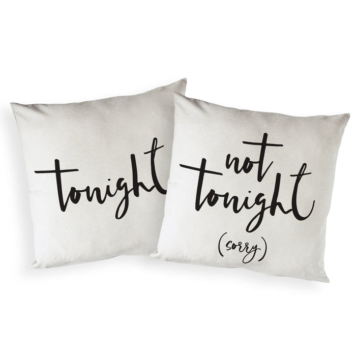 Tonight and Not Tonight Pillow Covers, 2-Pack by The Cotton & Canvas Co.