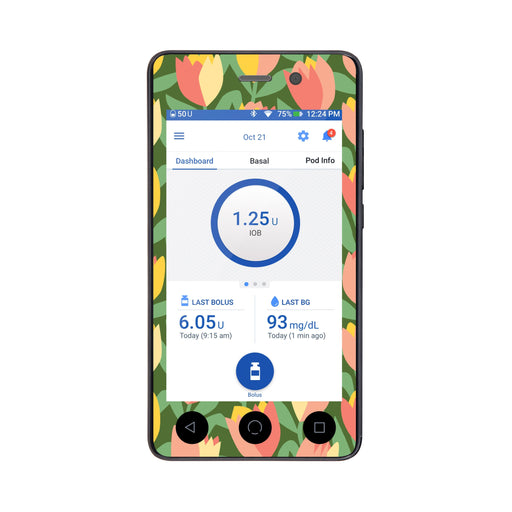Peelz Tons Of Tulips Sticker for Omnipod DASH® PDM – Pump Peelz Peelz/Stickers