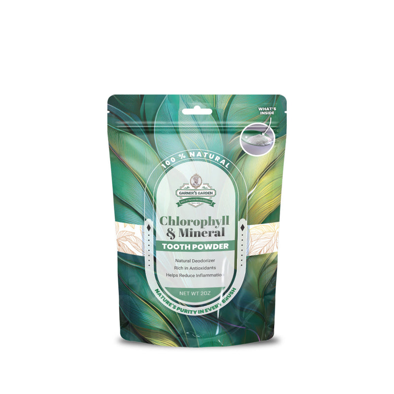 Garner's Garden Chlorophyll & Mineral Tooth Powder | Fluoride Free | 100% Natural Tooth Powder White Smoke Chlorophyll & Mineral Tooth Powder 2oz