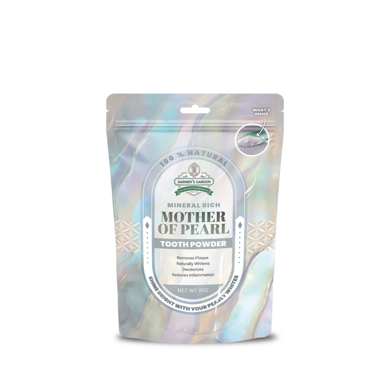 Garner's Garden Mother of Pearl Tooth Powder | Fluoride Free | 100% Natural Oral Care White Smoke Mother of Pearl Tooth Powder Adults / 2oz