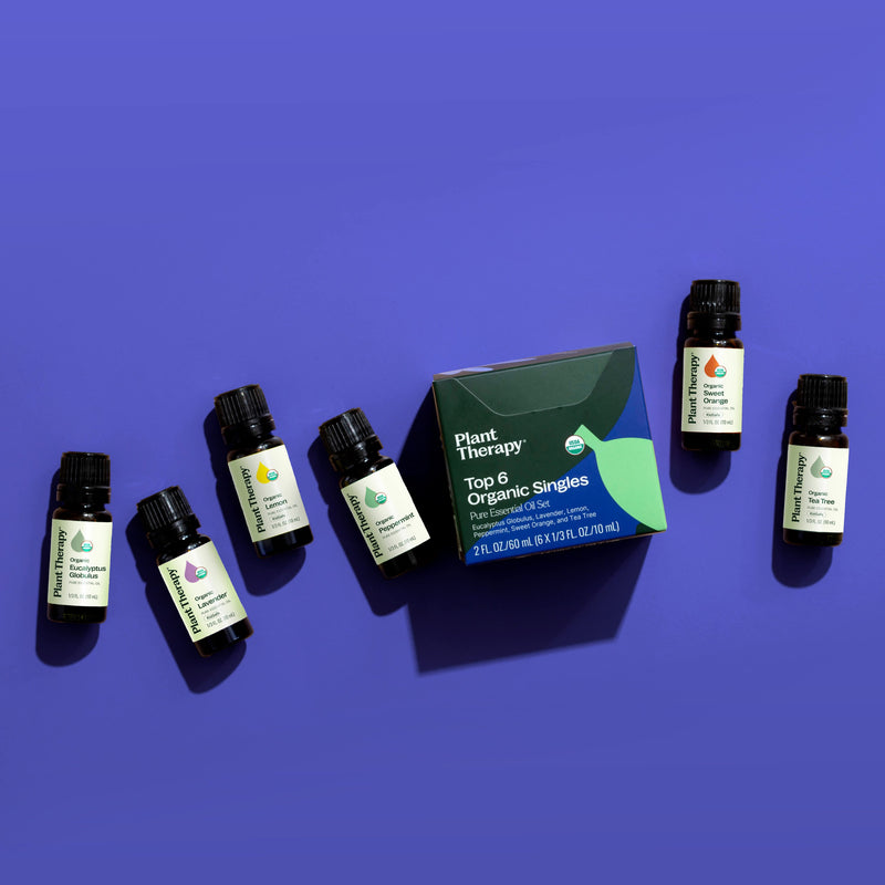 Plant Therapy Top 6 Organic Singles Essential Oil Set Essential Oil