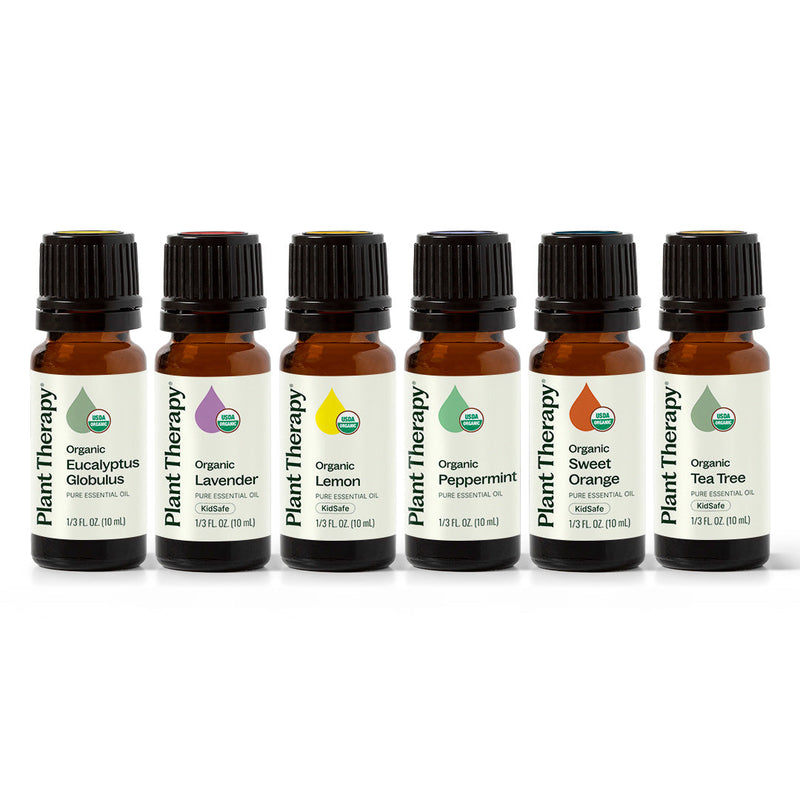 Plant Therapy Top 6 Organic Singles Essential Oil Set Essential Oil