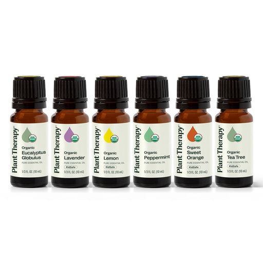 Plant Therapy Top 6 Organic Singles Essential Oil Set Essential Oil