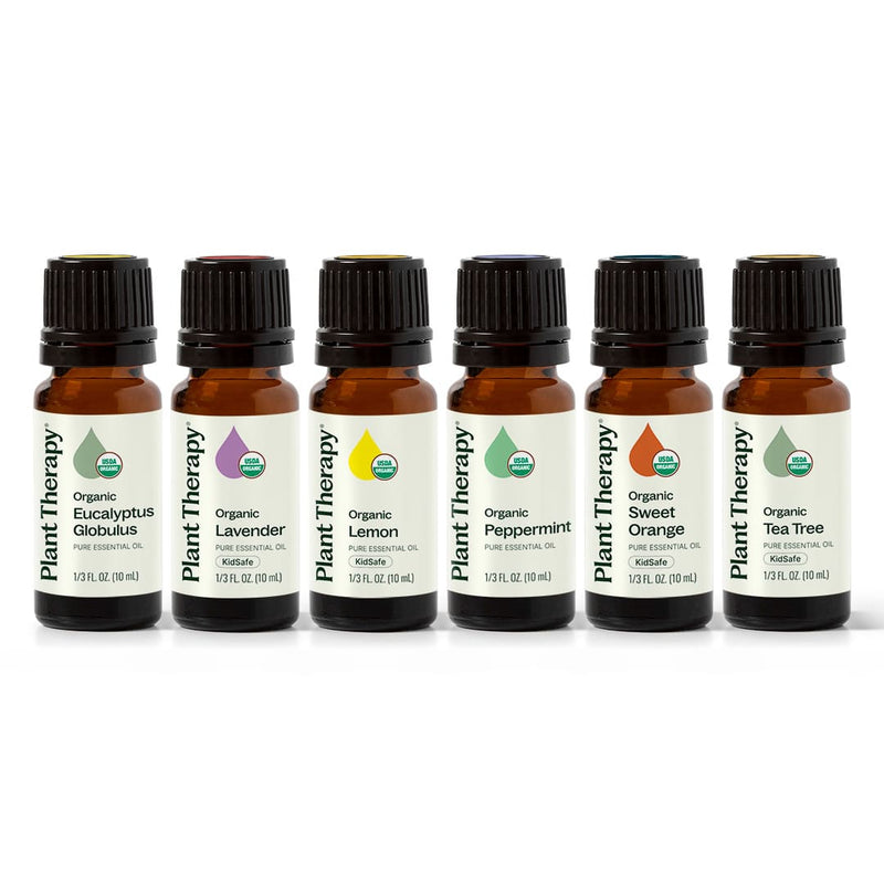 Plant Therapy Top 6 Organic Singles Essential Oil Set Essential Oil White Smoke