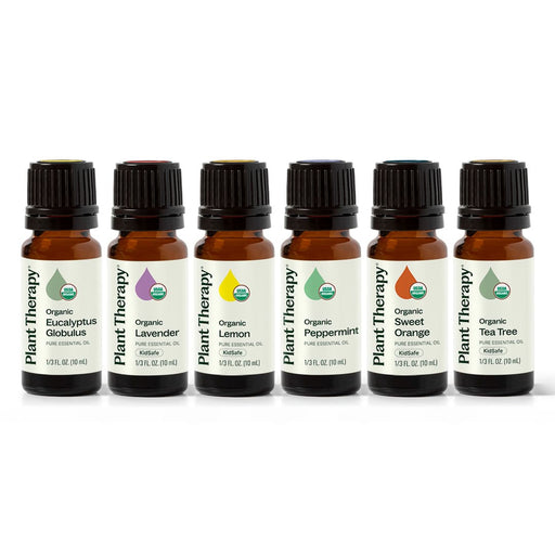 Plant Therapy Top 6 Organic Singles Essential Oil Set Essential Oil White Smoke