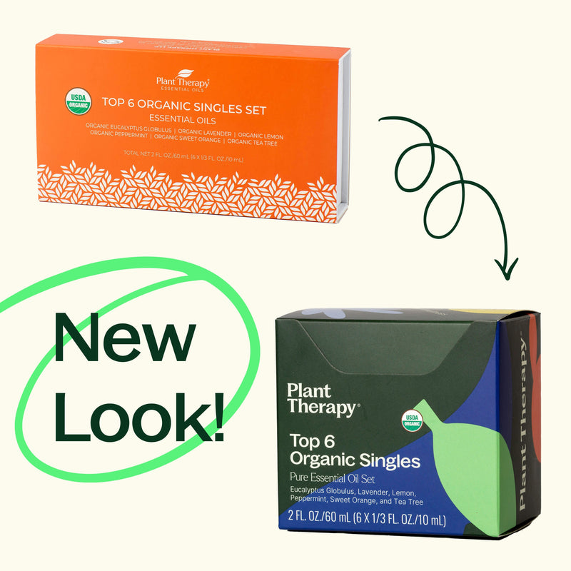 Plant Therapy Top 6 Organic Singles Essential Oil Set Essential Oil