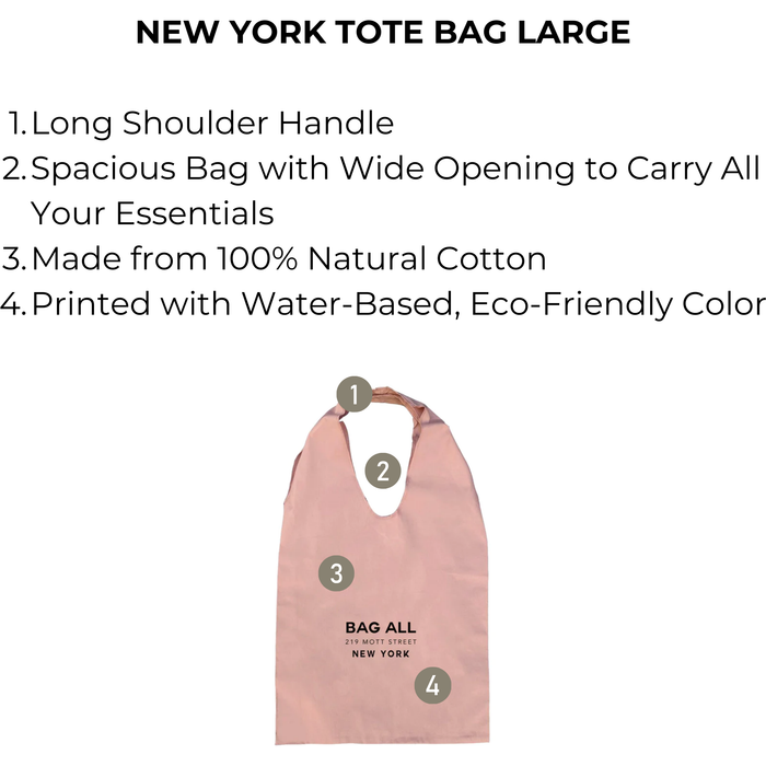 Bag-All - New York Tote Bag Large, Pink/Blush