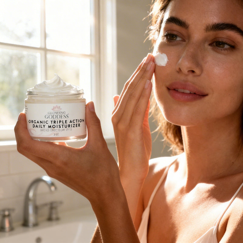 Glimmer Goddess® Organic Skin Care Triple Action Daily Moisturizer – Organic SPF 30 Moisturizers