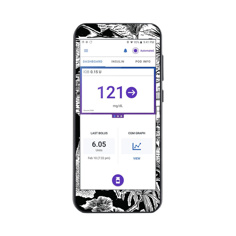 Peelz Tropical Sketch Sticker for Omnipod® 5 Controller – Pump Peelz Peelz/Stickers