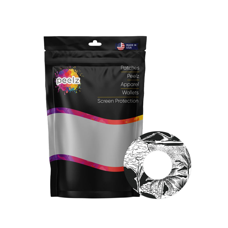 Peelz Tropical Sketch Patch  Tape Designed for the FreeStyle Libre 2 Patch Medical Tape