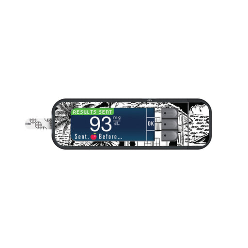 Peelz Tropical Sketch Sticker for Bayer Contour Next Glucometer Peelz/Stickers