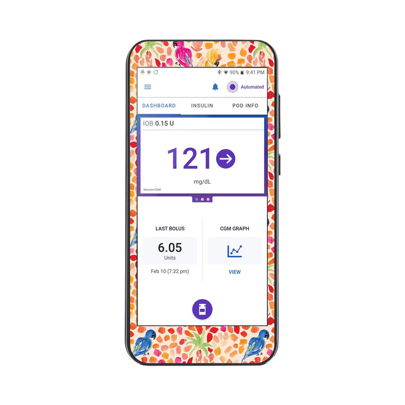 Peelz Tropical Watercolor Sticker for Omnipod® 5 Controller – Pump Peelz Peelz/Stickers
