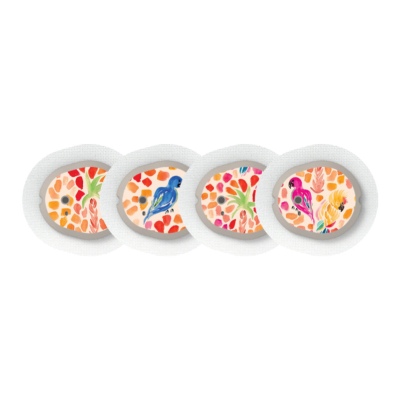 Peelz Tropical Watercolor Sticker Designed for the DEXCOM G7 and Stelo Transmitter Peelz/Stickers