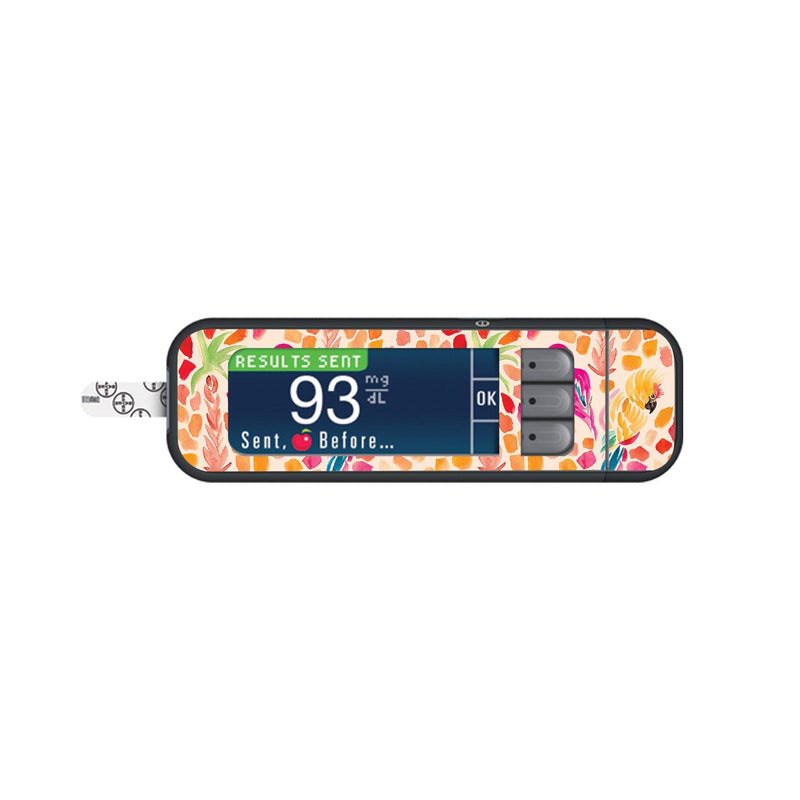 Peelz Tropical Watercolor Sticker for Bayer Contour Next Glucometer Peelz/Stickers