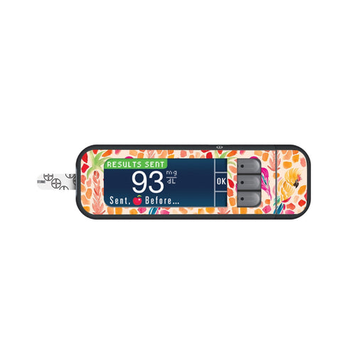 Peelz Tropical Watercolor Sticker for Bayer Contour Next Glucometer Peelz/Stickers