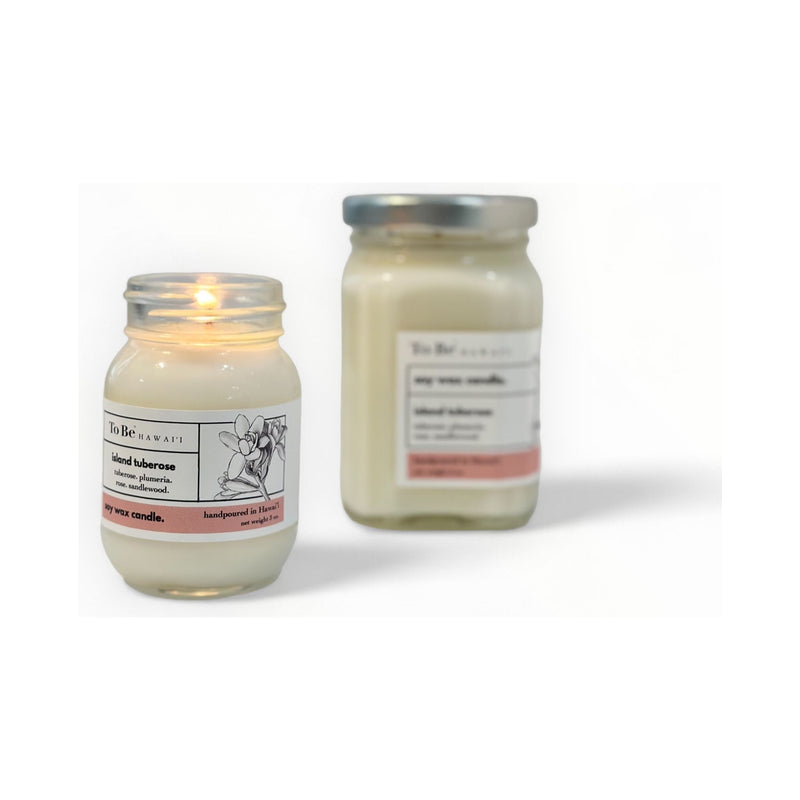 To Be Organics Island Tuberose Soy Wax Candle Handmade Soy Candle
