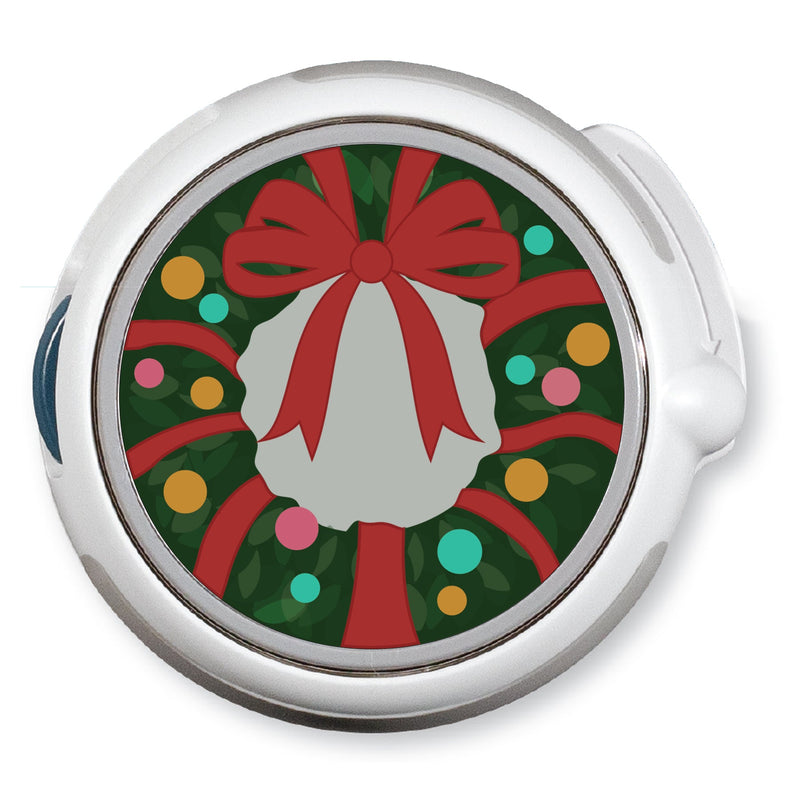 Peelz CF Holiday Wreath twiist™ Automated Insulin Delivery System Stickers - Pump Peelz Peelz/Stickers