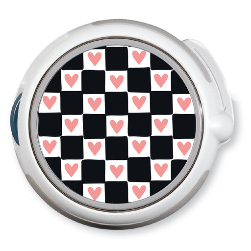 Peelz Checkered Hearts twiist™ Automated Insulin Delivery System Stickers - Pump Peelz Peelz/Stickers