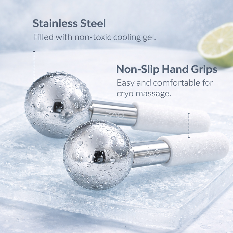 ZAQ Skin & Body ZAQ Icy Steel Cryo Ice Globes: Ultimate Facial Cryotherapy Tool Skin Care
