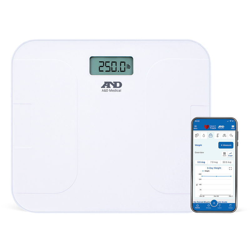 A&D A&D Premium Wireless Weight Scale with Bluetooth Connectivity Biometric Monitors