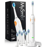 MySmile UC605 Elite Sonic Electric Toothbrush with 6 Brush Heads Electric Toothbrush White Smoke White