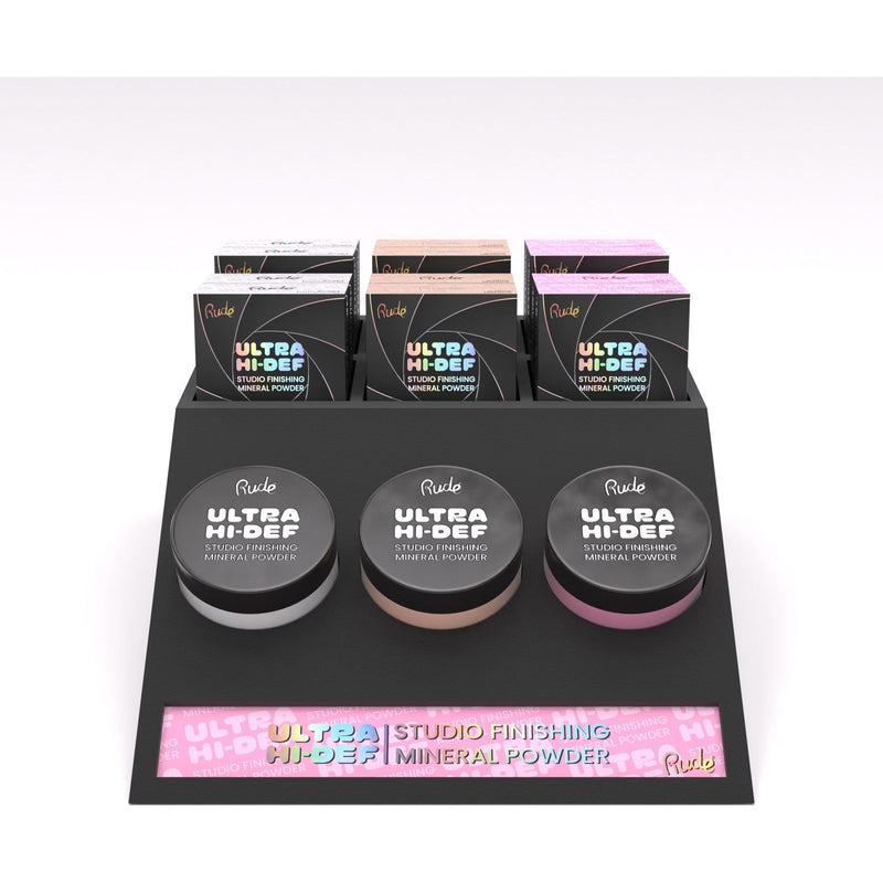 Rude Cosmetics UHD Studio Finishing Mineral Powder Display Set, 36 PCS Wholesale Set