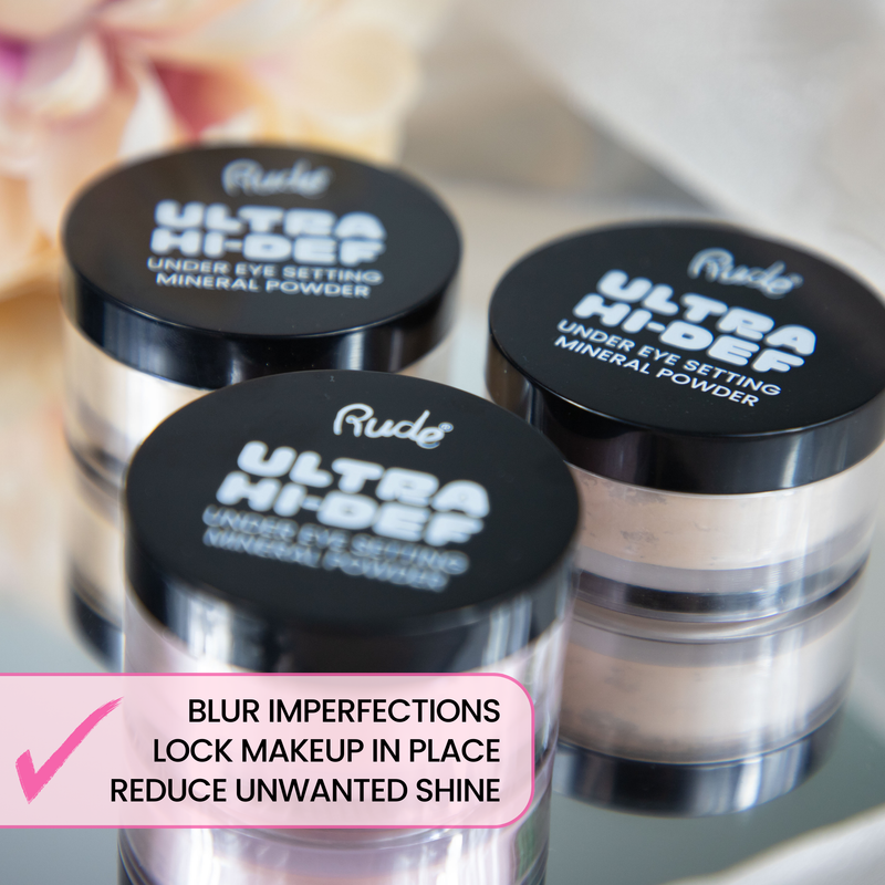 Rude Cosmetics UHD Under Eye Setting Mineral Powder Setting Spray & Powder