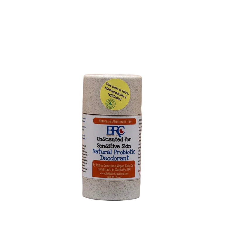 By Robin Creations Natural Probiotic Deodorant Stick Deodorant & Body Care Rosy Brown Unscented (Sensitive Skin) / 1 Full Tube