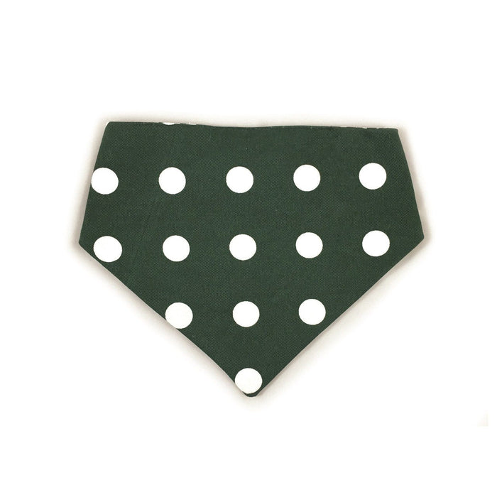 Dark Green Houndstooth Reversible Dog Bandana