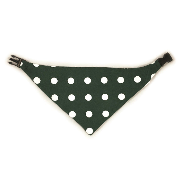 Dark Green Houndstooth Reversible Dog Bandana