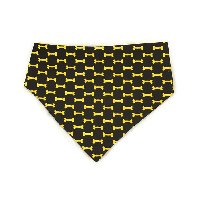 Mustard Yellow & Black Reversible Dog Bandana