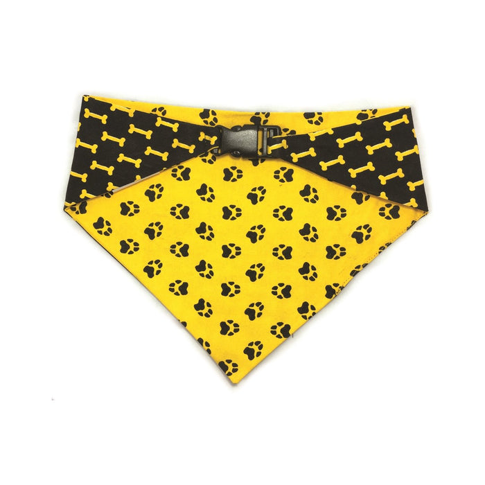 Mustard Yellow & Black Reversible Dog Bandana