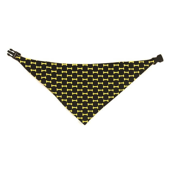 Mustard Yellow & Black Reversible Dog Bandana